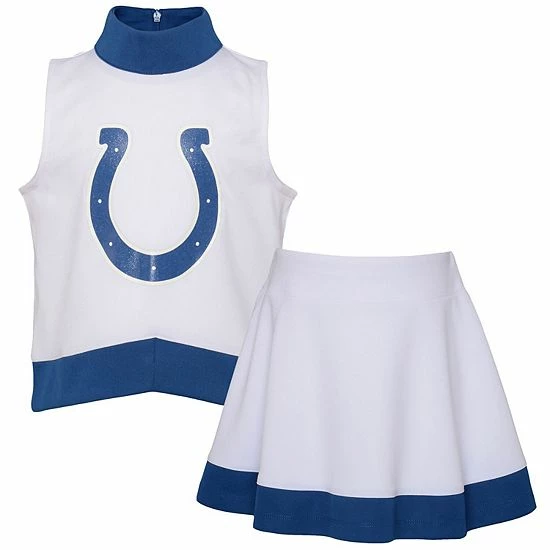 Outerstuff Girls Youth White Indianapolis Colts Junior Camp Cheer Dress 4 Outerstuff Girls Youth White Indianapolis Colts Junior Camp Cheer Dress - Image 2