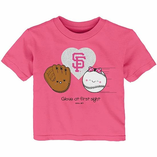 Outerstuff Girls Infant Pink San Francisco Giants I Glove You T-Shirt 3 Outerstuff Girls Infant Pink San Francisco Giants I Glove You T-Shirt