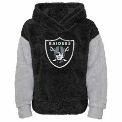 Outerstuff Girls Youth Black/Gray Las Vegas Raiders Game Time Teddy Fleece Pullover Hoodie