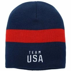 Outerstuff Youth Navy Team USA Stripe Knit Hat