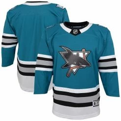 Alternative view of Outerstuff Youth Teal San Jose Sharks 30th Anniversary Premier Jersey