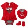 Outerstuff Girls Newborn & Infant Red Cincinnati Reds Play Your Best Bodysuit, Bib & Booties Set -Outerstuff shop unnamed file 6876