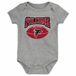 Outerstuff Infant Red/Black/Heathered Gray Atlanta Falcons 3-Pack Game On Bodysuit Set -Outerstuff shop unnamed file 6883