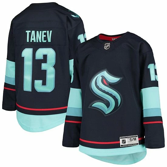 Outerstuff Youth Brandon Tanev Deep Sea Blue Seattle Kraken Home Premier Player Jersey 4 Outerstuff Youth Brandon Tanev Deep Sea Blue Seattle Kraken Home Premier Player Jersey - Image 2