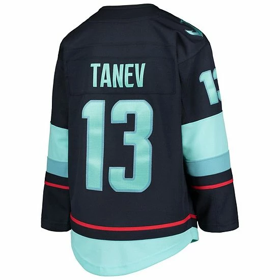 Outerstuff Youth Brandon Tanev Deep Sea Blue Seattle Kraken Home Premier Player Jersey 6 Outerstuff Youth Brandon Tanev Deep Sea Blue Seattle Kraken Home Premier Player Jersey - Image 4