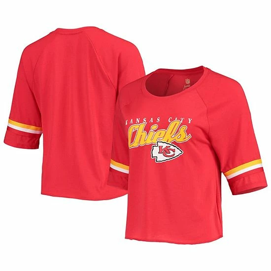 Outerstuff Juniors Red Kansas City Chiefs Burnout Raglan Half-Sleeve T-Shirt 3 Outerstuff Juniors Red Kansas City Chiefs Burnout Raglan Half-Sleeve T-Shirt