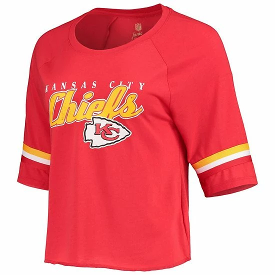 Outerstuff Juniors Red Kansas City Chiefs Burnout Raglan Half-Sleeve T-Shirt 5 Outerstuff Juniors Red Kansas City Chiefs Burnout Raglan Half-Sleeve T-Shirt - Image 3