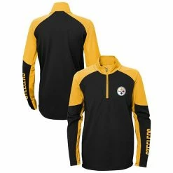 Outerstuff Youth Black/Gold Pittsburgh Steelers Audible Quarter-Zip Jacket