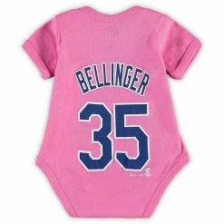 Outerstuff Girls Newborn & Infant Cody Bellinger Pink Los Angeles Dodgers Baby Slugger Name & Number Bodysuit -Outerstuff shop unnamed file 7020