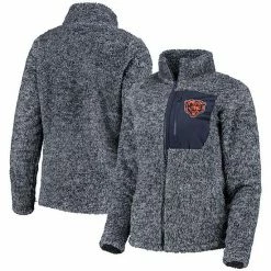 Outerstuff Juniors Navy Chicago Bears Intercepting Teddy Full-Zip Jacket