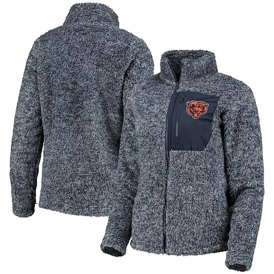 Outerstuff Juniors Navy Chicago Bears Intercepting Teddy Full-Zip Jacket 4 Outerstuff Juniors Navy Chicago Bears Intercepting Teddy Full-Zip Jacket - Image 2
