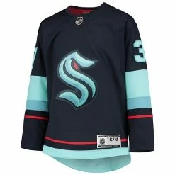 Outerstuff Youth Yanni Gourde Deep Sea Blue Seattle Kraken Home Premier Player Jersey -Outerstuff shop unnamed file 7037