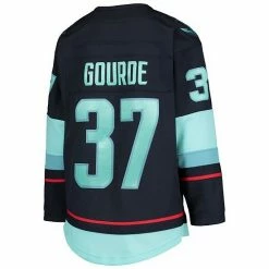 Outerstuff Youth Yanni Gourde Deep Sea Blue Seattle Kraken Home Premier Player Jersey -Outerstuff shop unnamed file 7038