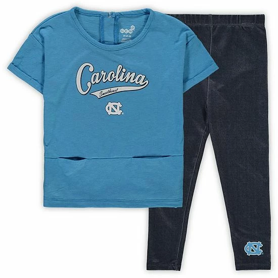 Outerstuff Girls Preschool Carolina Blue North Carolina Tar Heels Stadium T-Shirt & Leggings Set 4 Outerstuff Girls Preschool Carolina Blue North Carolina Tar Heels Stadium T-Shirt & Leggings Set - Image 2