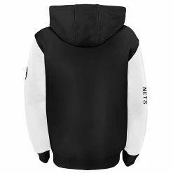 Outerstuff Youth White/Black Brooklyn Nets Poster Board Color Block Full-Zip Hoodie -Outerstuff shop unnamed file 7050