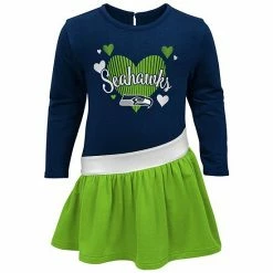 Outerstuff Girls Infant College Navy Seattle Seahawks All Hearts Jersey Long Sleeve Dress