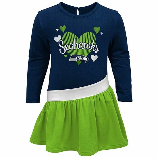Outerstuff Girls Infant College Navy Seattle Seahawks All Hearts Jersey Long Sleeve Dress 3 Outerstuff Girls Infant College Navy Seattle Seahawks All Hearts Jersey Long Sleeve Dress
