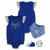 Outerstuff Girls Newborn & Infant Royal Kansas City Royals Three-Piece Bodysuit Bib & Bootie Set -Outerstuff shop unnamed file 7072