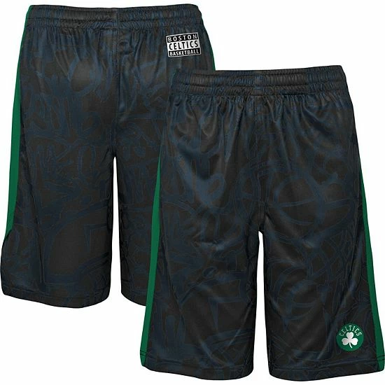 Outerstuff Youth Black Boston Celtics Scribble Dribble Baller Shorts 4 Outerstuff Youth Black Boston Celtics Scribble Dribble Baller Shorts - Image 2