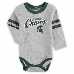 Outerstuff Newborn & Infant Green/Heathered Gray Michigan State Spartans Little Kicker Long Sleeve Bodysuit & Sweatpants Set -Outerstuff shop unnamed file 7094
