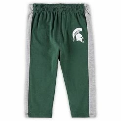 Outerstuff Newborn & Infant Green/Heathered Gray Michigan State Spartans Little Kicker Long Sleeve Bodysuit & Sweatpants Set -Outerstuff shop unnamed file 7095