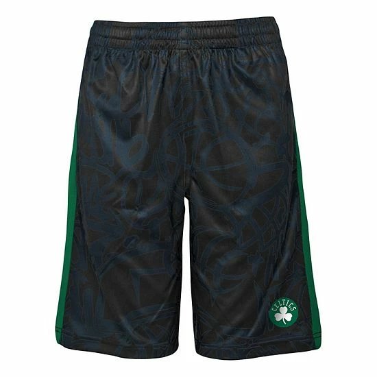 Outerstuff Youth Black Boston Celtics Scribble Dribble Baller Shorts 5 Outerstuff Youth Black Boston Celtics Scribble Dribble Baller Shorts - Image 3