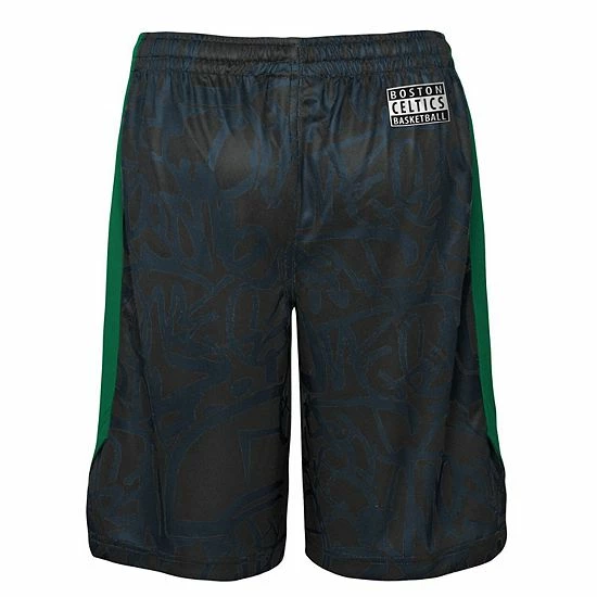 Outerstuff Youth Black Boston Celtics Scribble Dribble Baller Shorts 6 Outerstuff Youth Black Boston Celtics Scribble Dribble Baller Shorts - Image 4