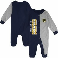 Outerstuff Infant Navy/Gray Milwaukee Brewers Halftime Sleeper