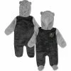 Outerstuff Newborn Black Vegas Golden Knights Game Nap Teddy Fleece Bunting Full-Zip Sleeper