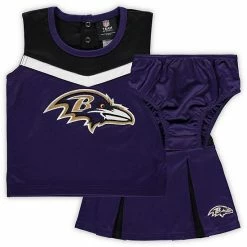 Alternative view of Outerstuff Toddler Purple/Black Baltimore Ravens Two-Piece Spirit Cheerleader Set With Bloomers