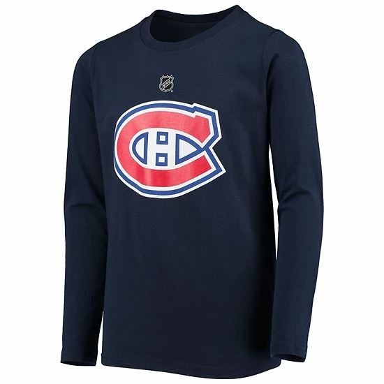 Outerstuff Youth Navy Montreal Canadiens Primary Logo Long Sleeve T-Shirt 5 Outerstuff Youth Navy Montreal Canadiens Primary Logo Long Sleeve T-Shirt - Image 3