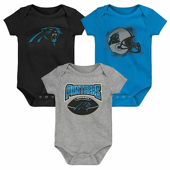 Outerstuff Infant Black/Blue/Heathered Gray Carolina Panthers 3-Pack Game On Bodysuit Set 4 Outerstuff Infant Black/Blue/Heathered Gray Carolina Panthers 3-Pack Game On Bodysuit Set - Image 2