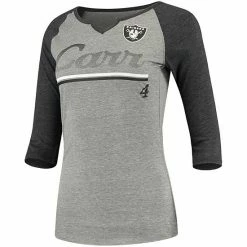 Outerstuff Women's Juniors Derek Carr Heathered Gray/Black Las Vegas Raiders Over The Line Player Name & Number Tri-Blend 3/4-Sleeve V-Notch T-Shirt 9 Outerstuff Women's Juniors Derek Carr Heathered Gray/Black Las Vegas Raiders Over The Line Player Name & Number Tri-Blend 3/4-Sleeve V-Notch T-Shirt -Outerstuff shop unnamed file 7166