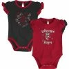 Outerstuff Girls Newborn & Infant Red/Black Wisconsin Badgers Too Much Love Two-Piece Bodysuit Set -Outerstuff shop unnamed file 7186