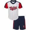 Outerstuff Preschool White/Navy Minnesota Twins The Lineup V-Neck T-Shirt & Shorts Set -Outerstuff shop unnamed file 7194
