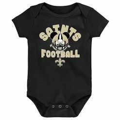 Outerstuff Newborn Black New Orleans Saints Disney Lil Champ Bodysuit
