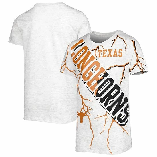 Outerstuff Youth White Texas Longhorns Highlight Lightning Print T-Shirt 4 Outerstuff Youth White Texas Longhorns Highlight Lightning Print T-Shirt - Image 2