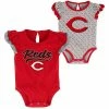 Outerstuff Girls Newborn Red/Heathered Gray Cincinnati Reds Scream & Shout Two-Pack Bodysuit Set -Outerstuff shop unnamed file 7242