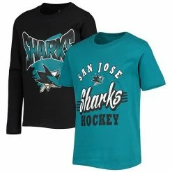 Outerstuff Youth Teal/Black San Jose Sharks Two-Man Advantage T-Shirt Combo Set -Outerstuff shop unnamed file 7254