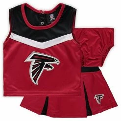 Outerstuff Girls Preschool Red Atlanta Falcons Two-Piece Spirit Cheer Cheerleader Set With Bloomers