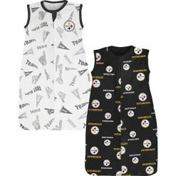 Outerstuff Infant Black/White Pittsburgh Steelers Sung As A Bug Two-Piece Full-Zip Sleeveless Swaddle