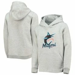 Outerstuff Youth Heathered Gray Miami Marlins Primary Team Logo Pullover Hoodie -Outerstuff shop unnamed file 7307
