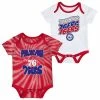 Outerstuff Infant White/Red Philadelphia 76ers Tie-Dye Two-Pack Bodysuit Set