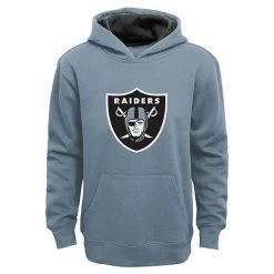 Outerstuff Youth Silver Oakland Raiders Fan Gear Prime Pullover Hoodie