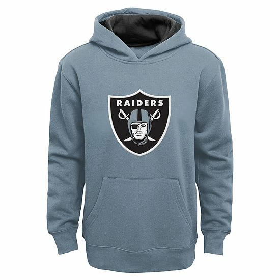 Outerstuff Youth Silver Oakland Raiders Fan Gear Prime Pullover Hoodie 3 Outerstuff Youth Silver Oakland Raiders Fan Gear Prime Pullover Hoodie