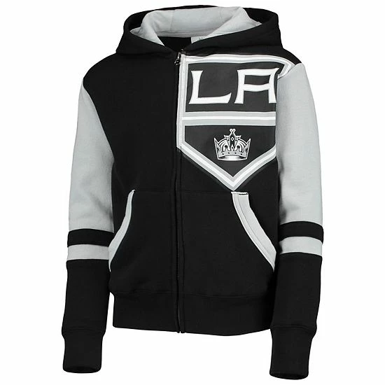 Outerstuff Youth Black Los Angeles Kings Faceoff Color-Blocked Full-Zip Hoodie 5 Outerstuff Youth Black Los Angeles Kings Faceoff Color-Blocked Full-Zip Hoodie - Image 3