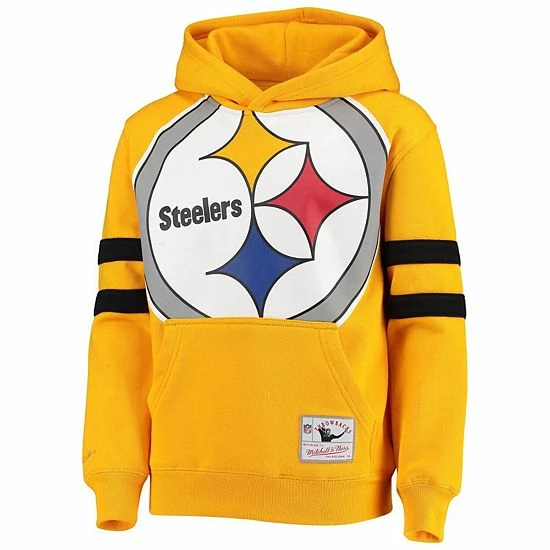 Outerstuff Youth Gold Pittsburgh Steelers Big Face Fleece Pullover Hoodie 4 Outerstuff Youth Gold Pittsburgh Steelers Big Face Fleece Pullover Hoodie - Image 2