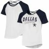 Outerstuff Girls Youth Navy/White Dallas Cowboys Game Day Crossback Raglan T-Shirt
