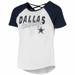 Outerstuff Girls Youth Navy/White Dallas Cowboys Game Day Crossback Raglan T-Shirt -Outerstuff shop unnamed file 7429