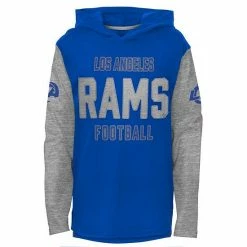 Outerstuff Youth Royal Los Angeles Rams Heritage Long Sleeve Hoodie T-Shirt